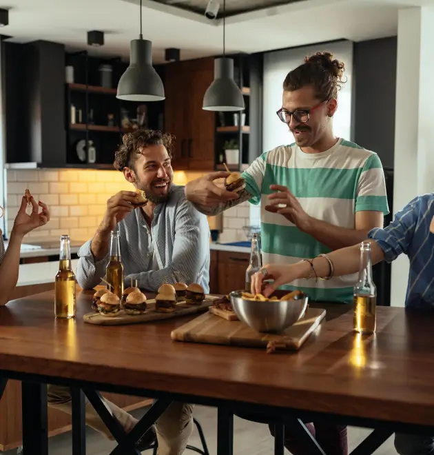 group of residents socialising in a coliving space in Melbourne image