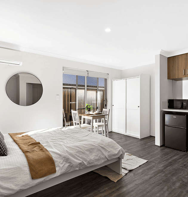 Bedroom with a view in a Perth co-living property