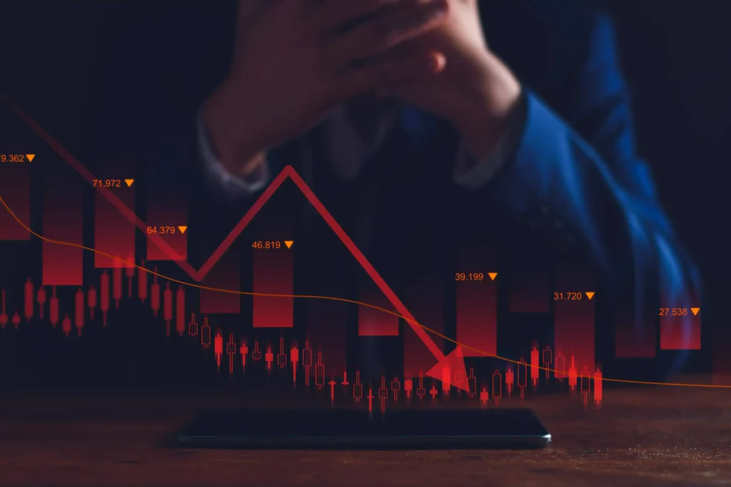 Investor analysing market decline using property clock cycle