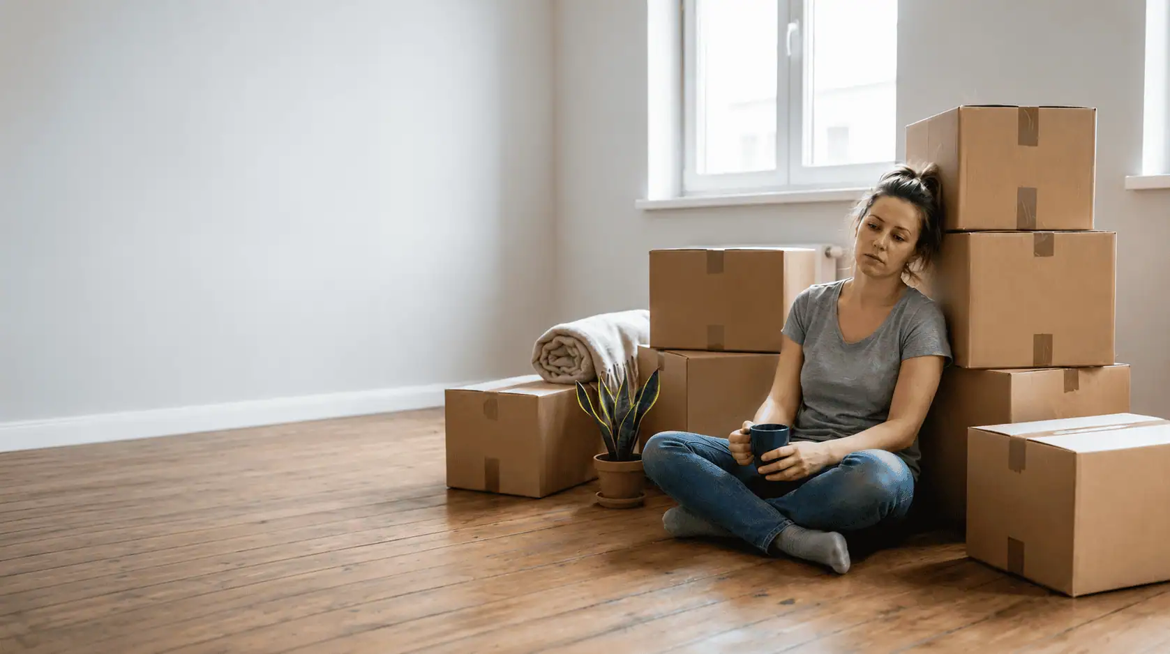 An exhausted woman struggles to find a rental due to the housing shortage