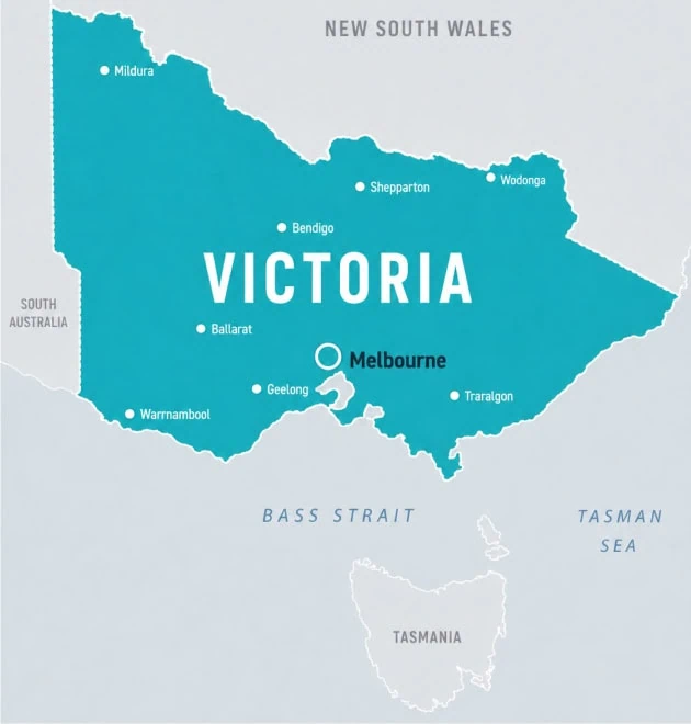 map of Victoria where class 1b building requirements should be followed for coliving spaces