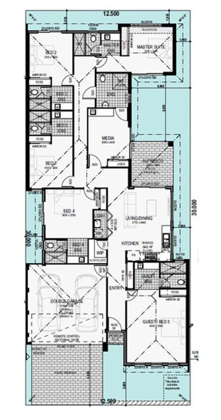 Floor plan for coliving that is subjected to the Queensland Development Code